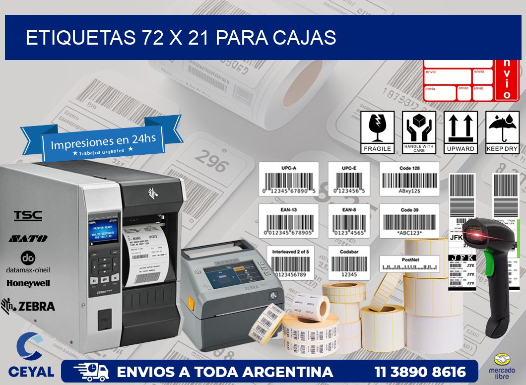 ETIQUETAS 72 x 21 PARA CAJAS