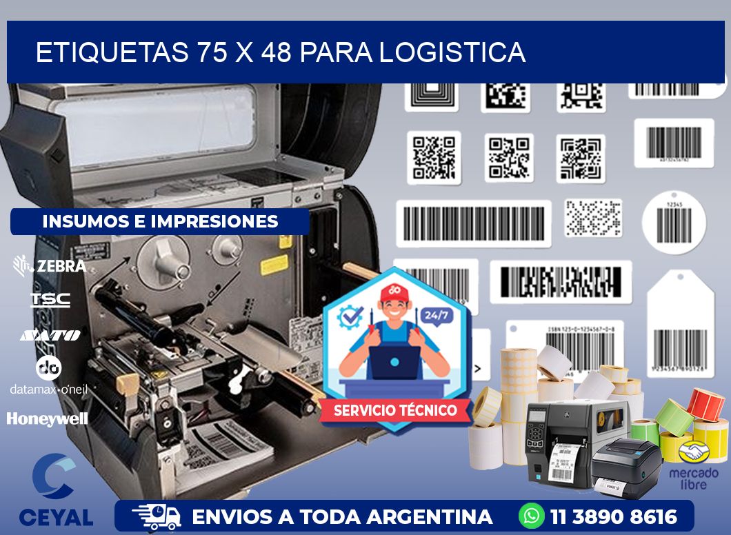 ETIQUETAS 75 x 48 PARA LOGISTICA
