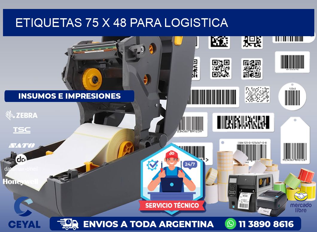 ETIQUETAS 75 x 48 PARA LOGISTICA