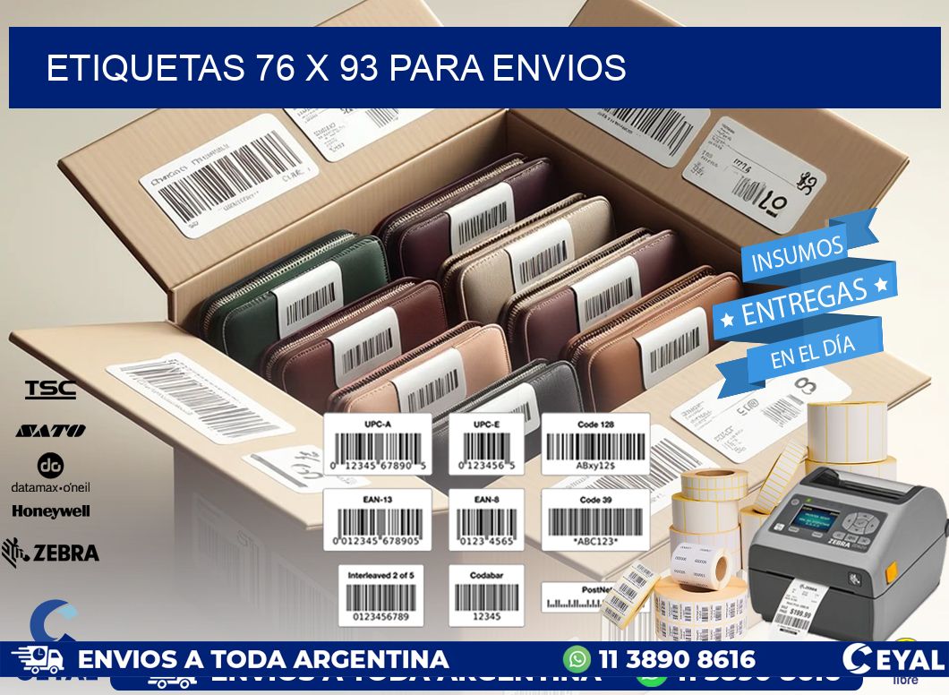 ETIQUETAS 76 x 93 PARA ENVIOS