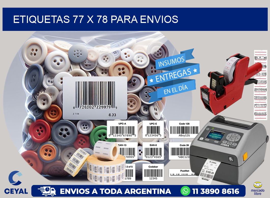 ETIQUETAS 77 x 78 PARA ENVIOS