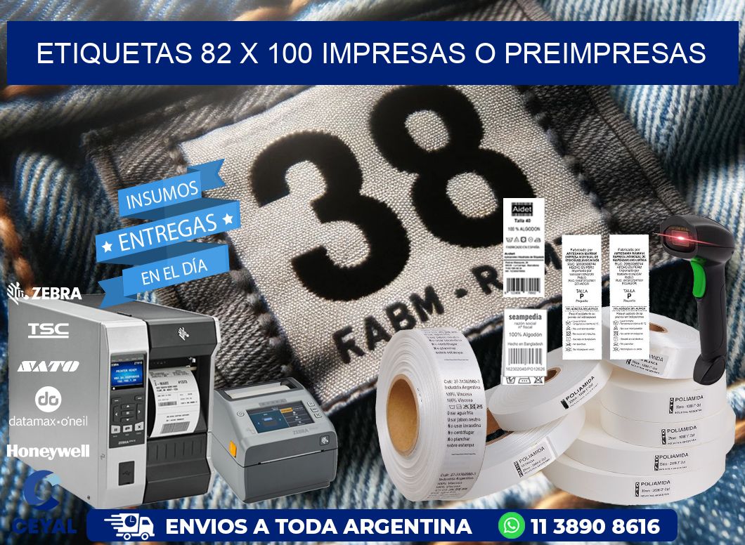 ETIQUETAS 82 x 100 IMPRESAS O PREIMPRESAS