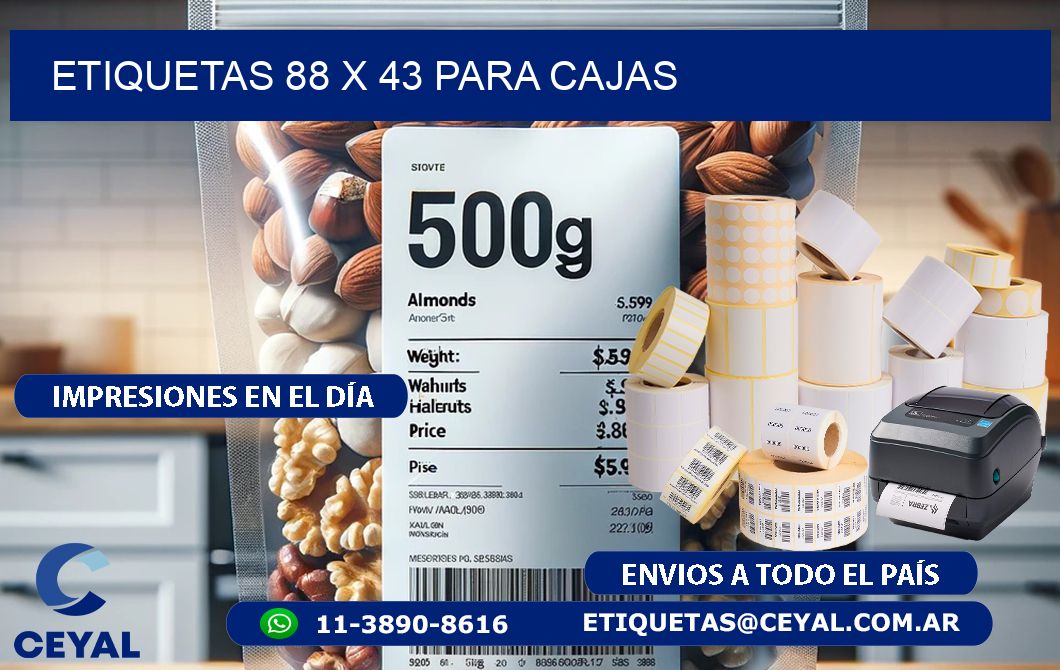ETIQUETAS 88 x 43 PARA CAJAS