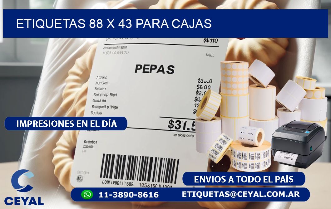 ETIQUETAS 88 x 43 PARA CAJAS