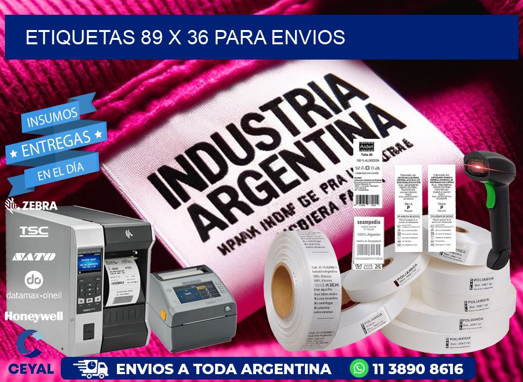 ETIQUETAS 89 x 36 PARA ENVIOS