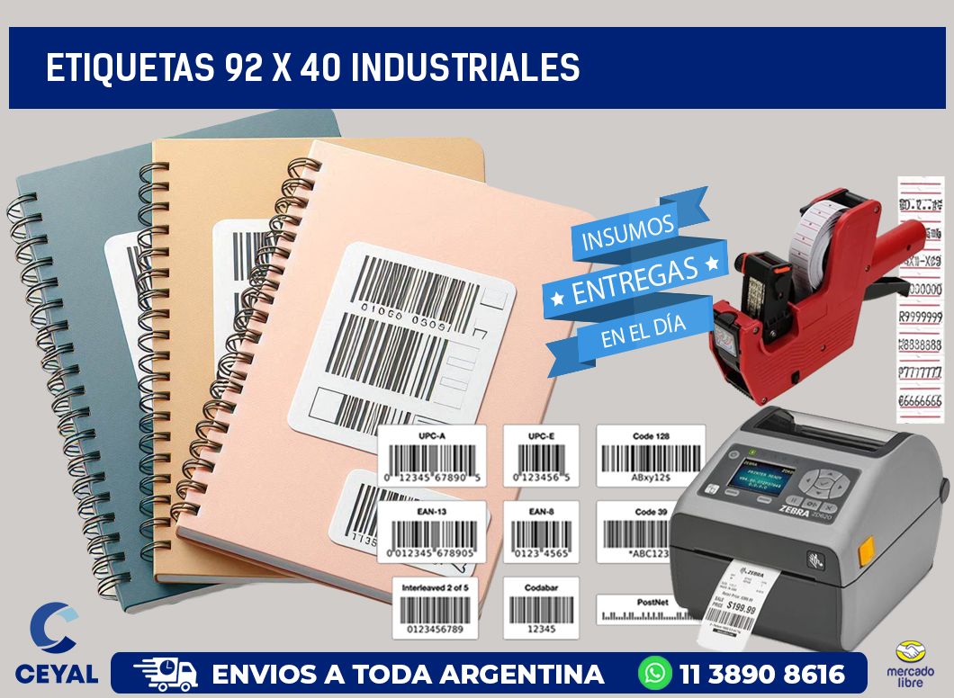 ETIQUETAS 92 x 40 INDUSTRIALES