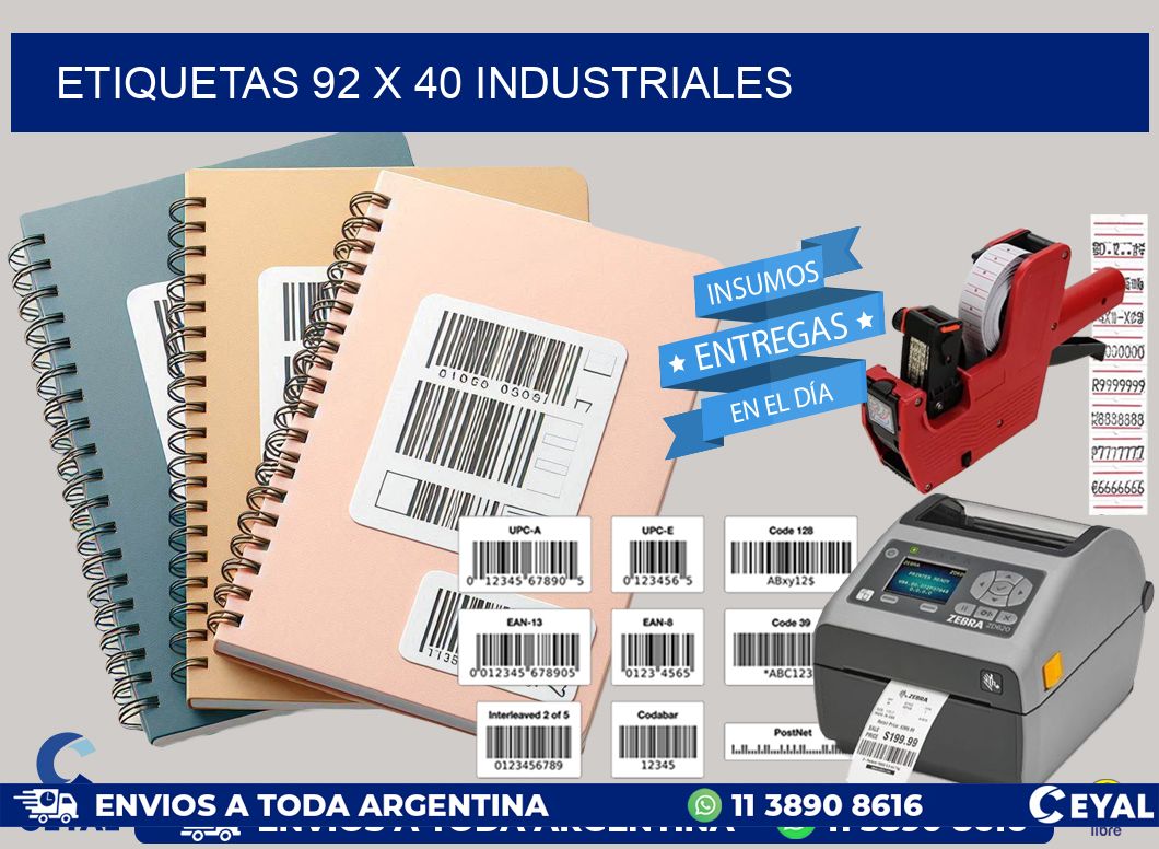 ETIQUETAS 92 x 40 INDUSTRIALES