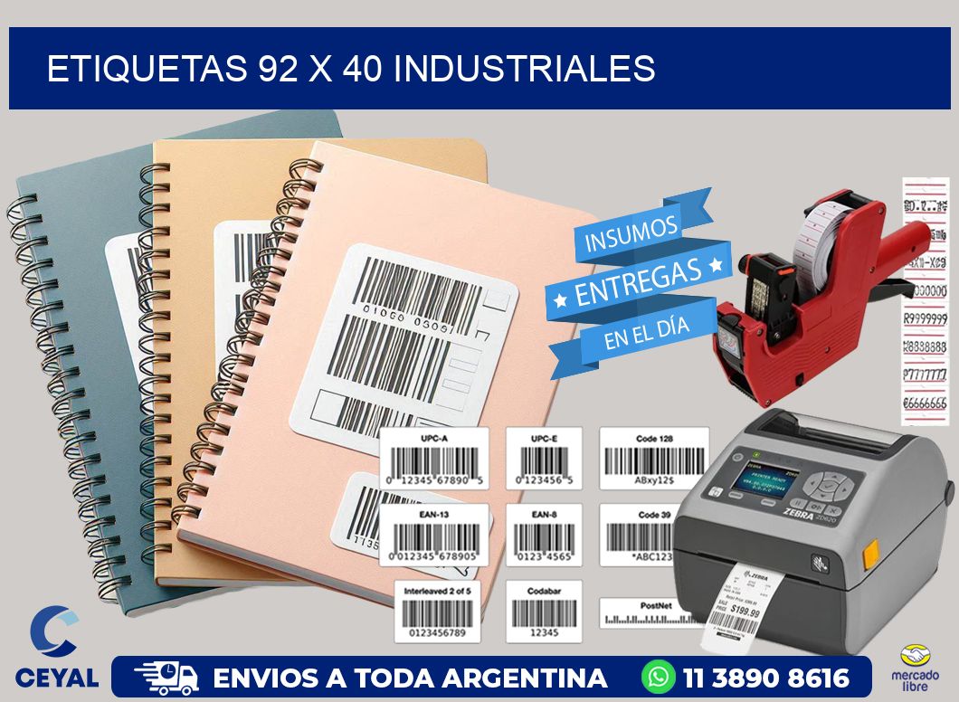 ETIQUETAS 92 x 40 INDUSTRIALES