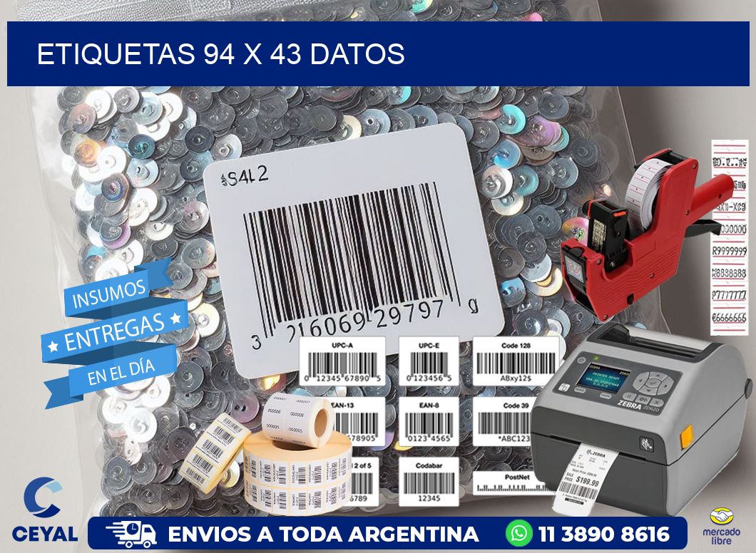 ETIQUETAS 94 x 43 DATOS