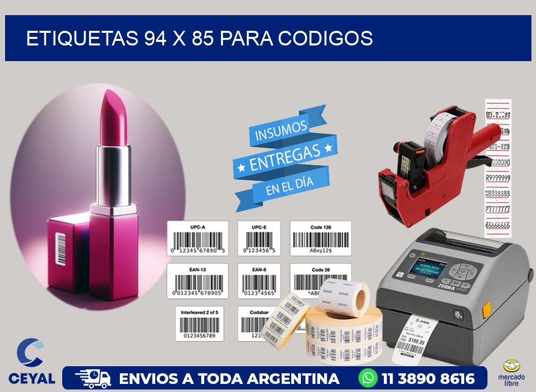 ETIQUETAS 94 x 85 PARA CODIGOS