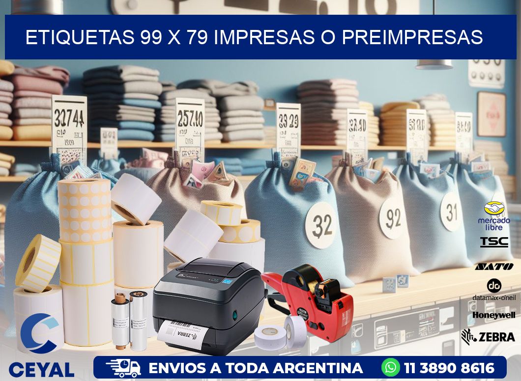 ETIQUETAS 99 x 79 IMPRESAS O PREIMPRESAS