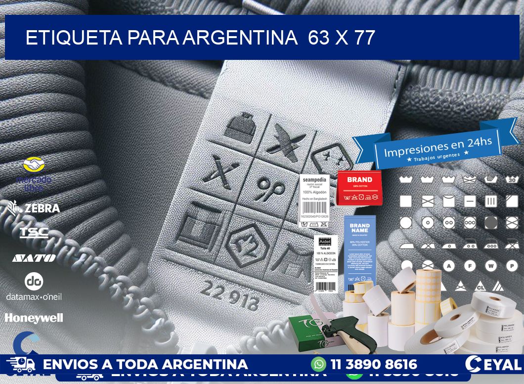 etiqueta para Argentina  63 x 77