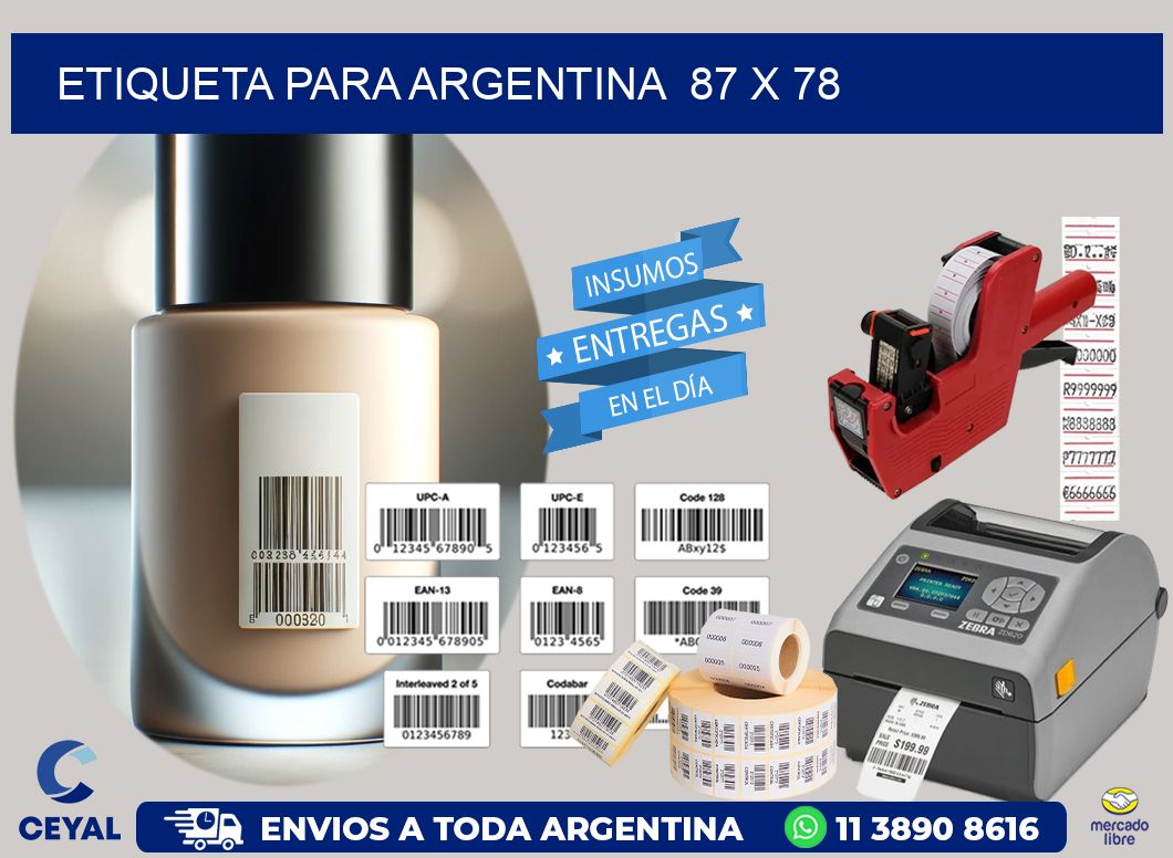 etiqueta para Argentina  87 x 78