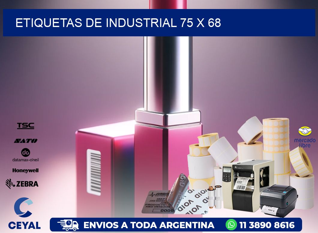 etiquetas de industrial 75 x 68