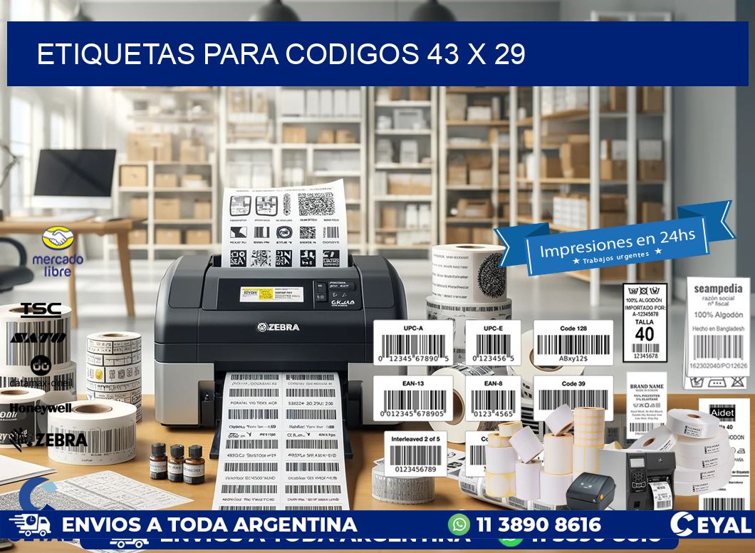 etiquetas para codigos 43 x 29