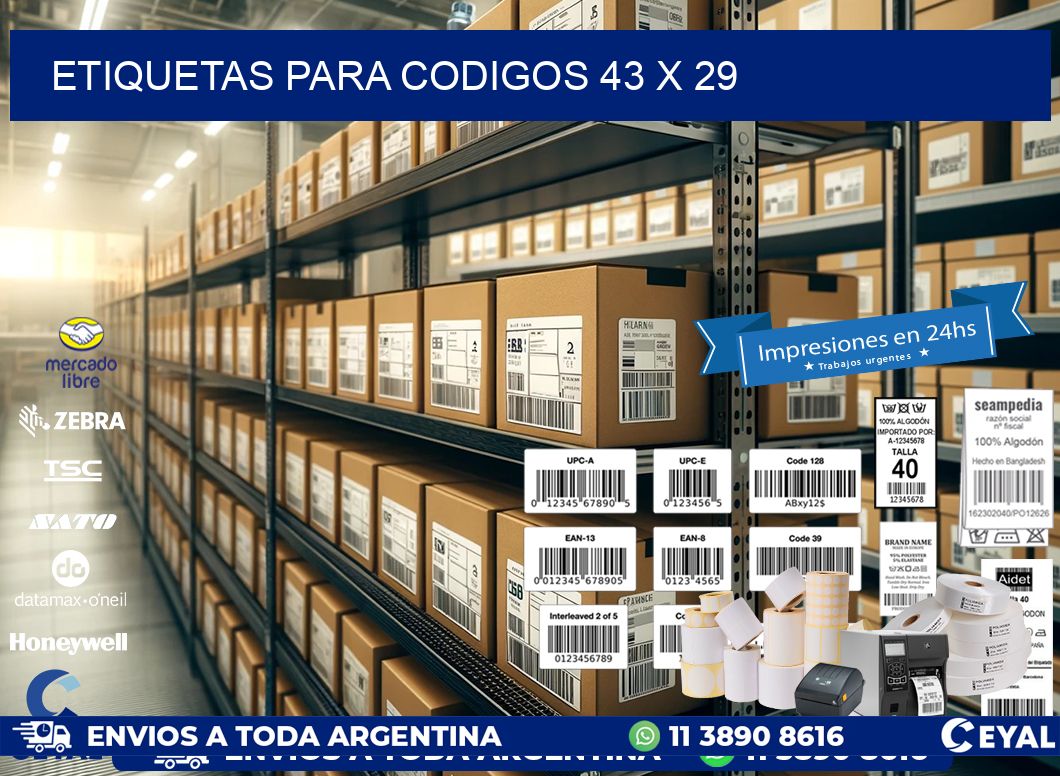 etiquetas para codigos 43 x 29