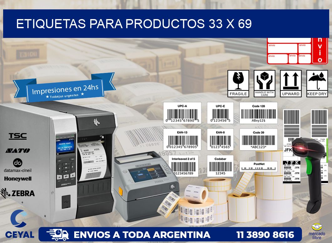 etiquetas para productos 33 x 69