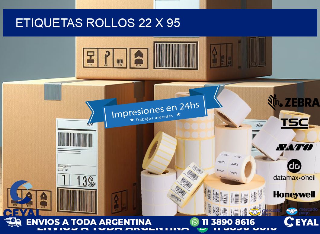 etiquetas rollos 22 x 95