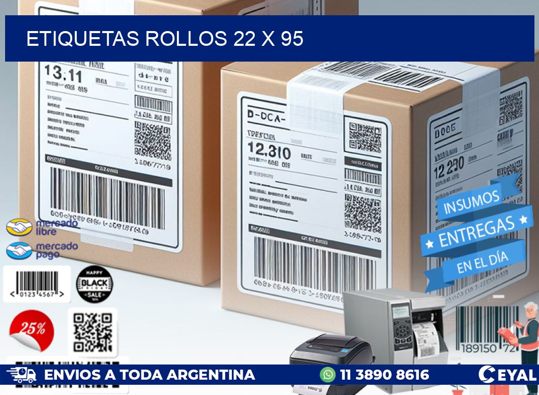 etiquetas rollos 22 x 95