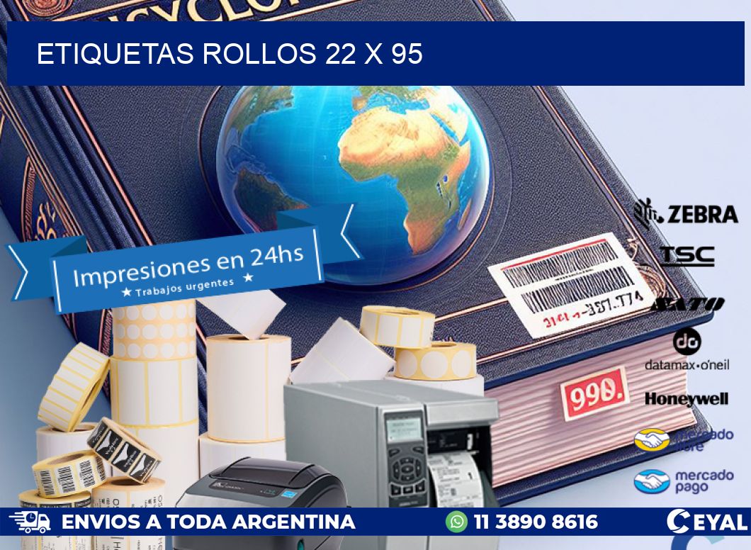 etiquetas rollos 22 x 95