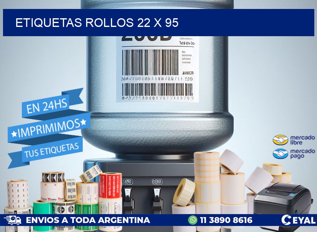 etiquetas rollos 22 x 95