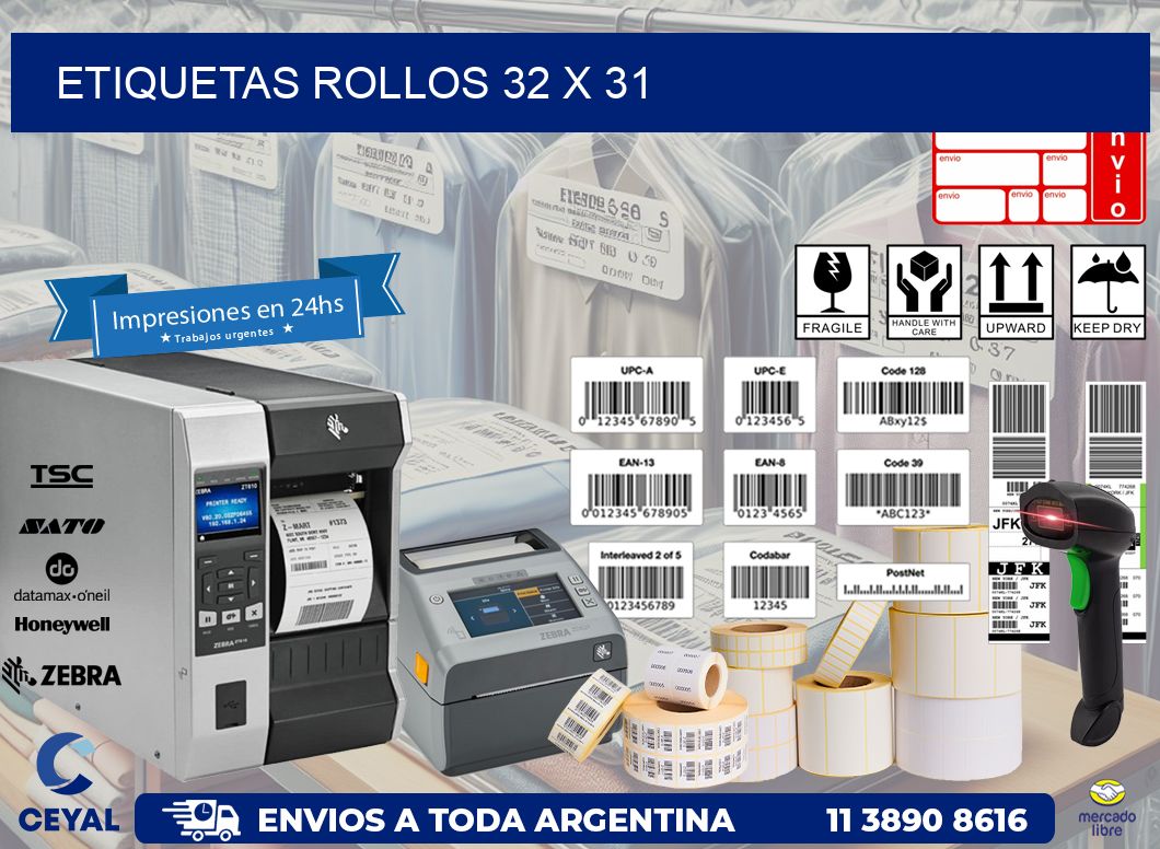 etiquetas rollos 32 x 31