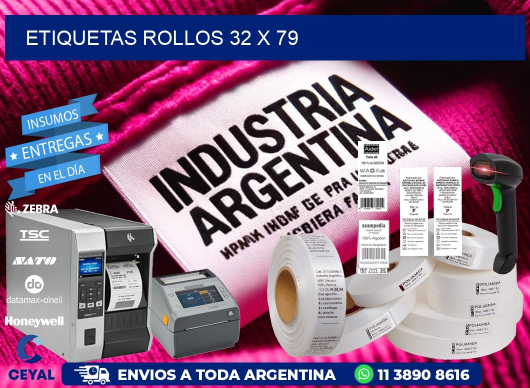etiquetas rollos 32 x 79