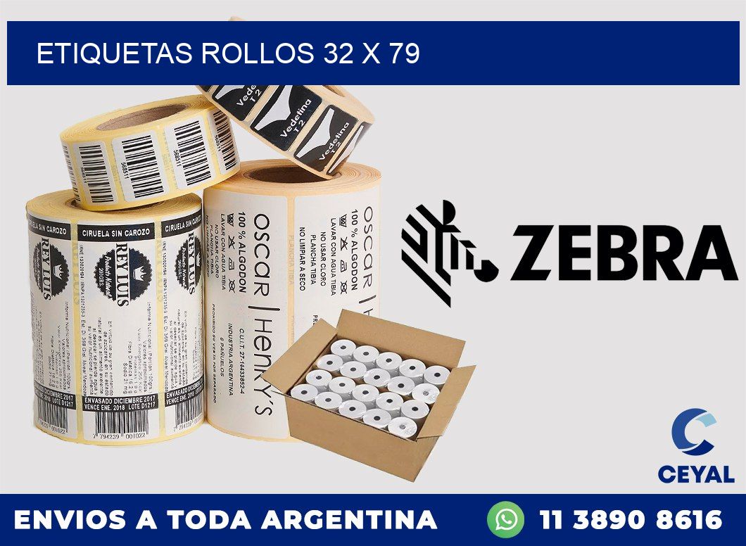 etiquetas rollos 32 x 79