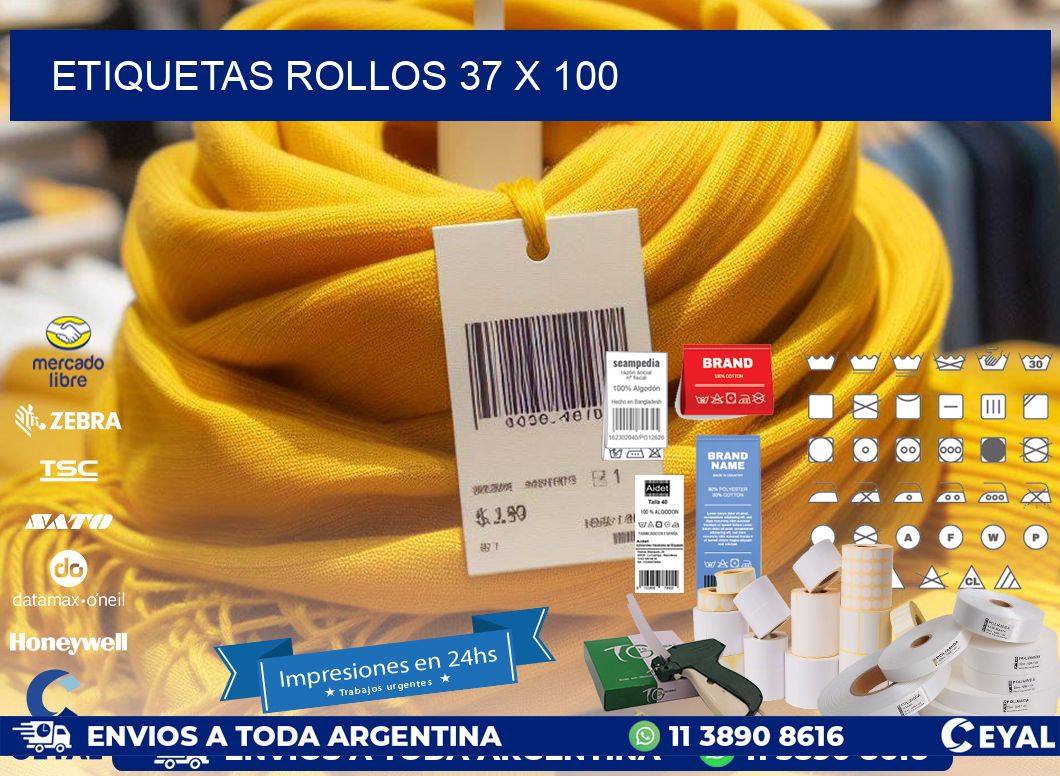 etiquetas rollos 37 x 100
