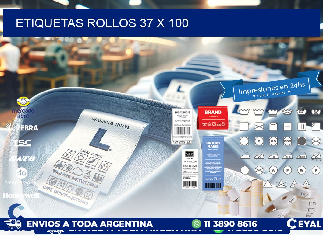 etiquetas rollos 37 x 100