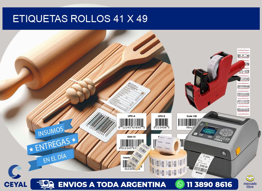 etiquetas rollos 41 x 49