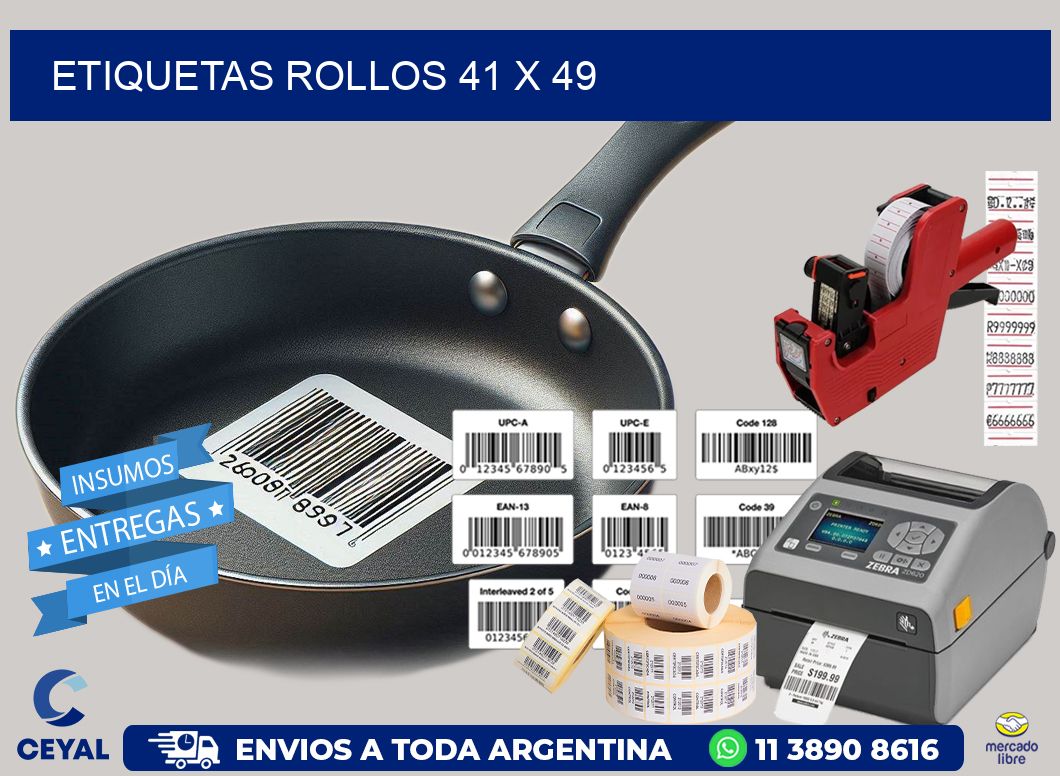 etiquetas rollos 41 x 49