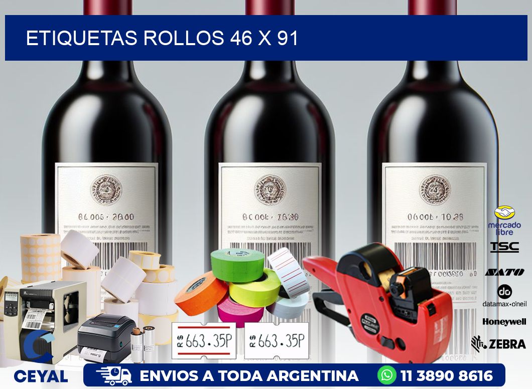 etiquetas rollos 46 x 91