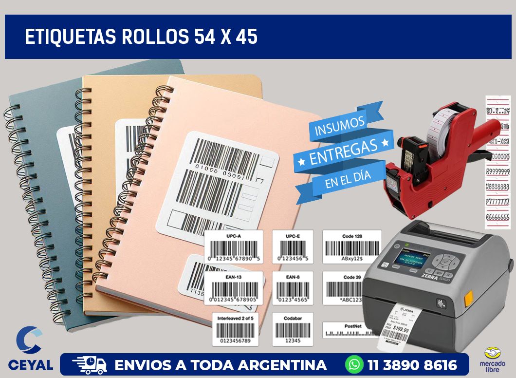 etiquetas rollos 54 x 45