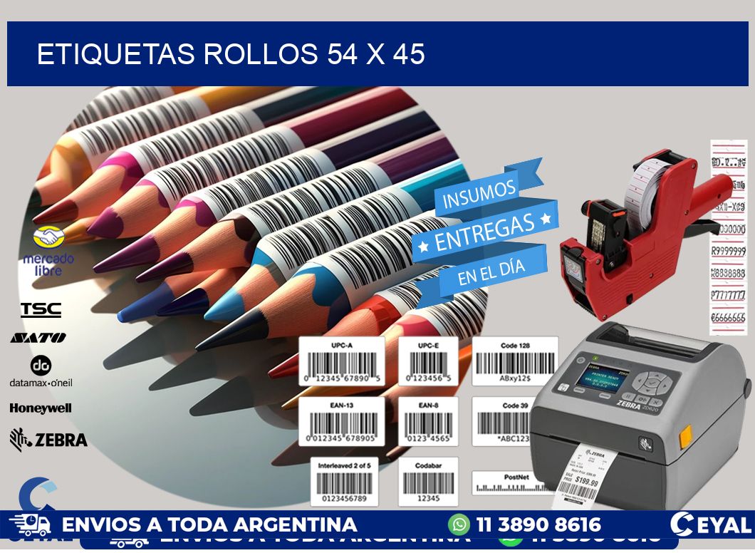 etiquetas rollos 54 x 45