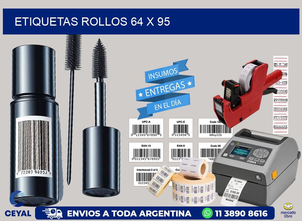 etiquetas rollos 64 x 95