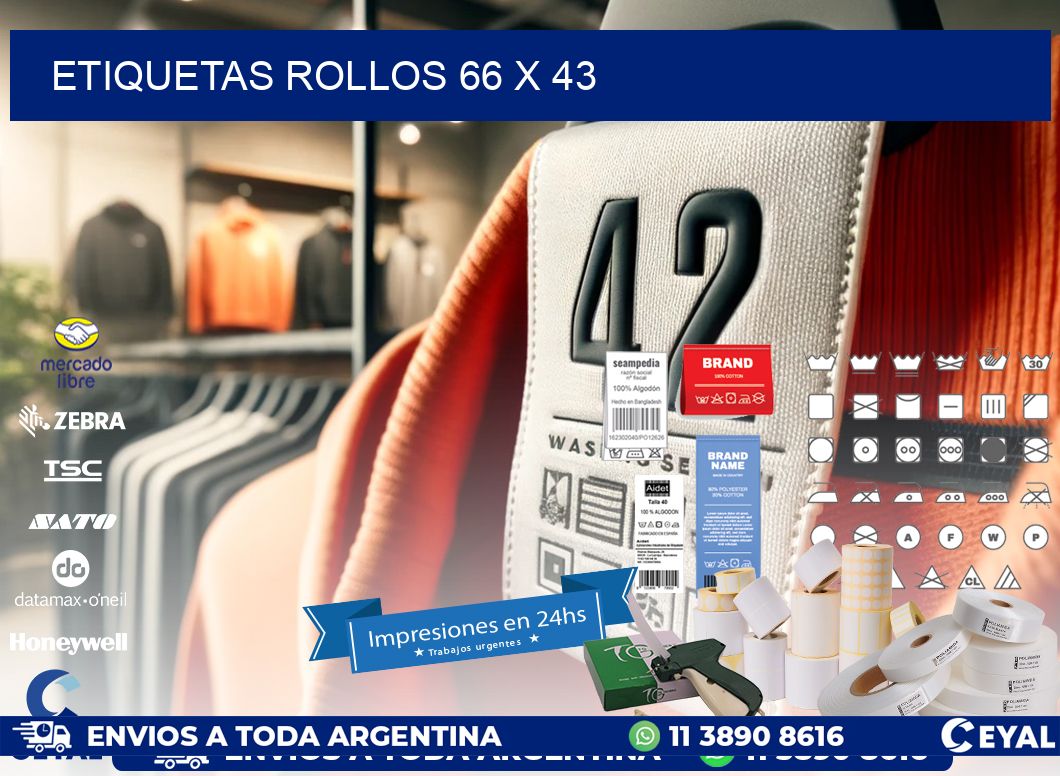 etiquetas rollos 66 x 43