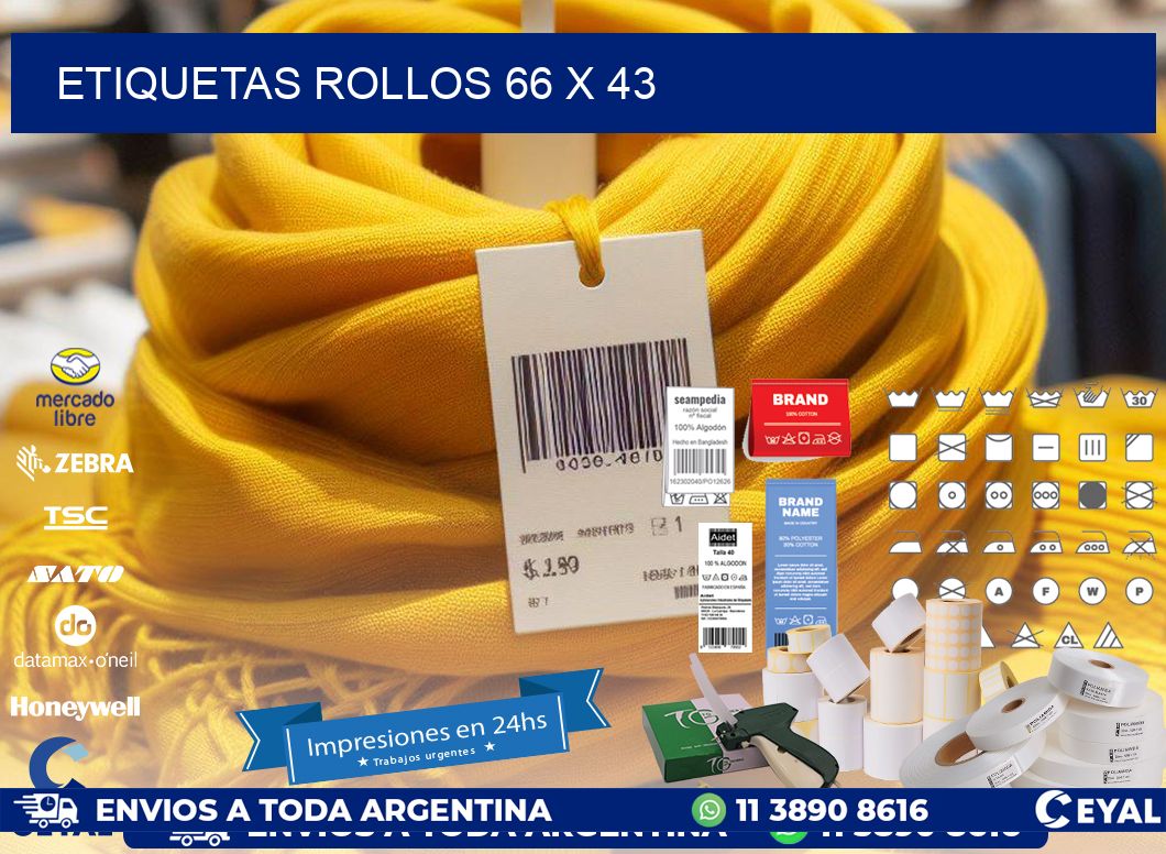 etiquetas rollos 66 x 43