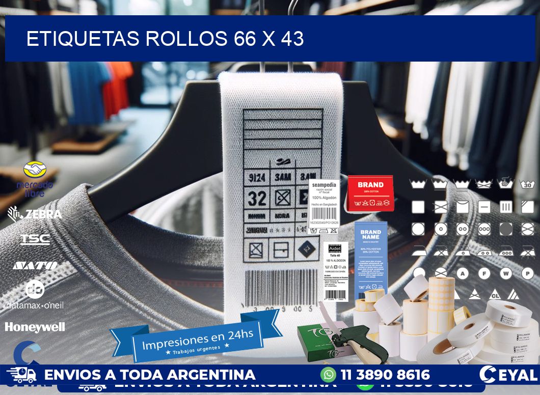 etiquetas rollos 66 x 43