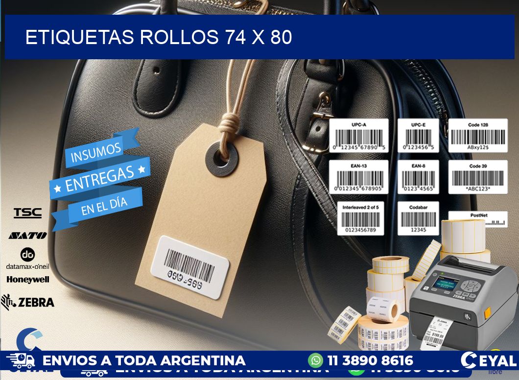 etiquetas rollos 74 x 80
