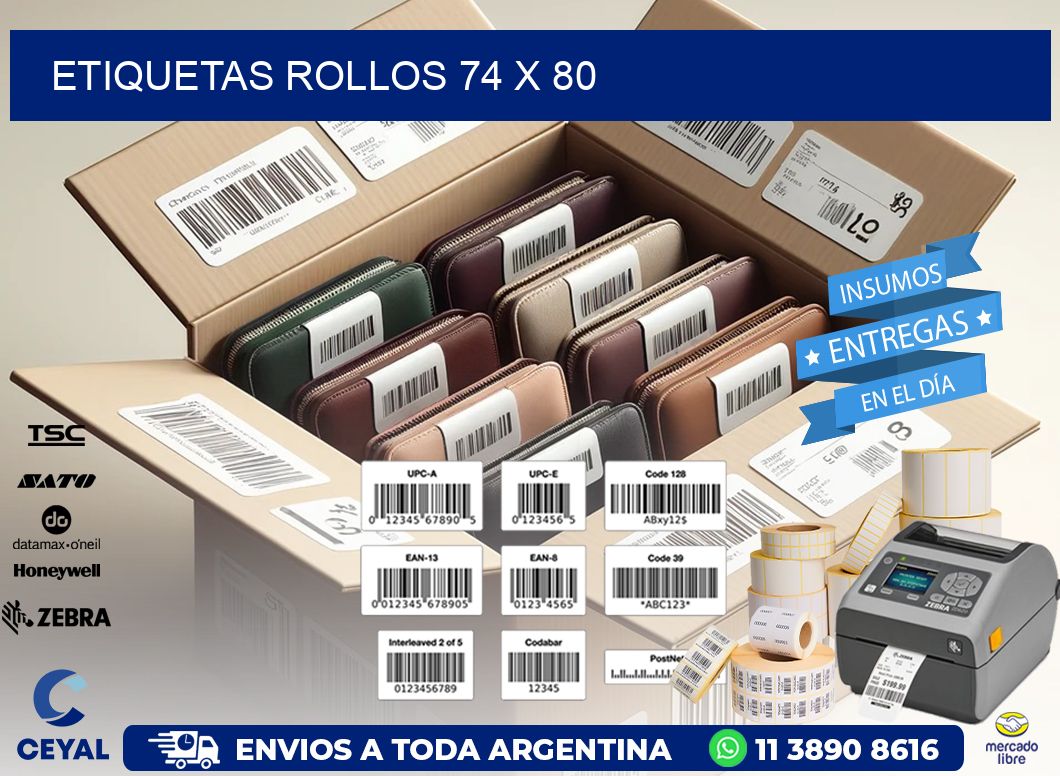 etiquetas rollos 74 x 80