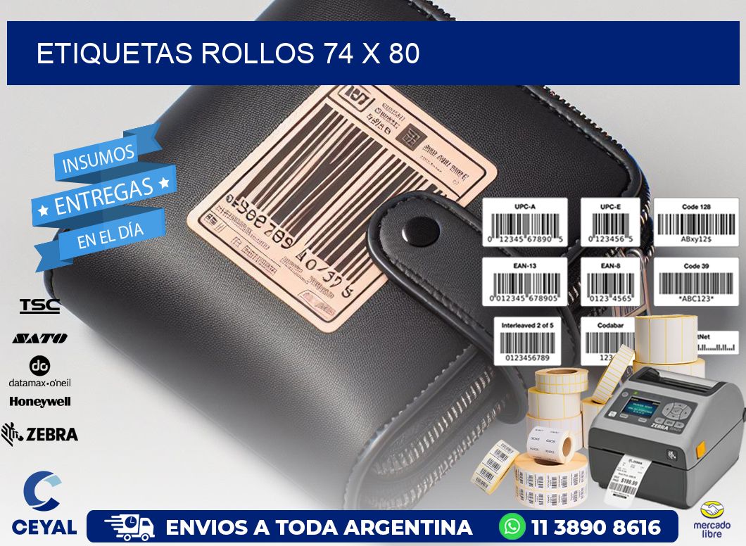 etiquetas rollos 74 x 80