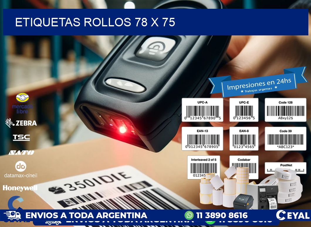 etiquetas rollos 78 x 75