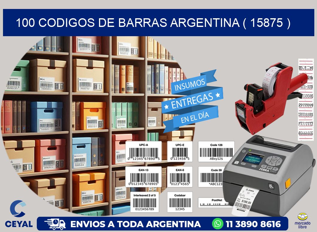 100 codigos de barras argentina ( 15875 )