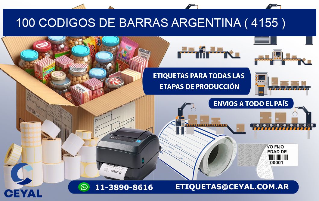 100 codigos de barras argentina ( 4155 )