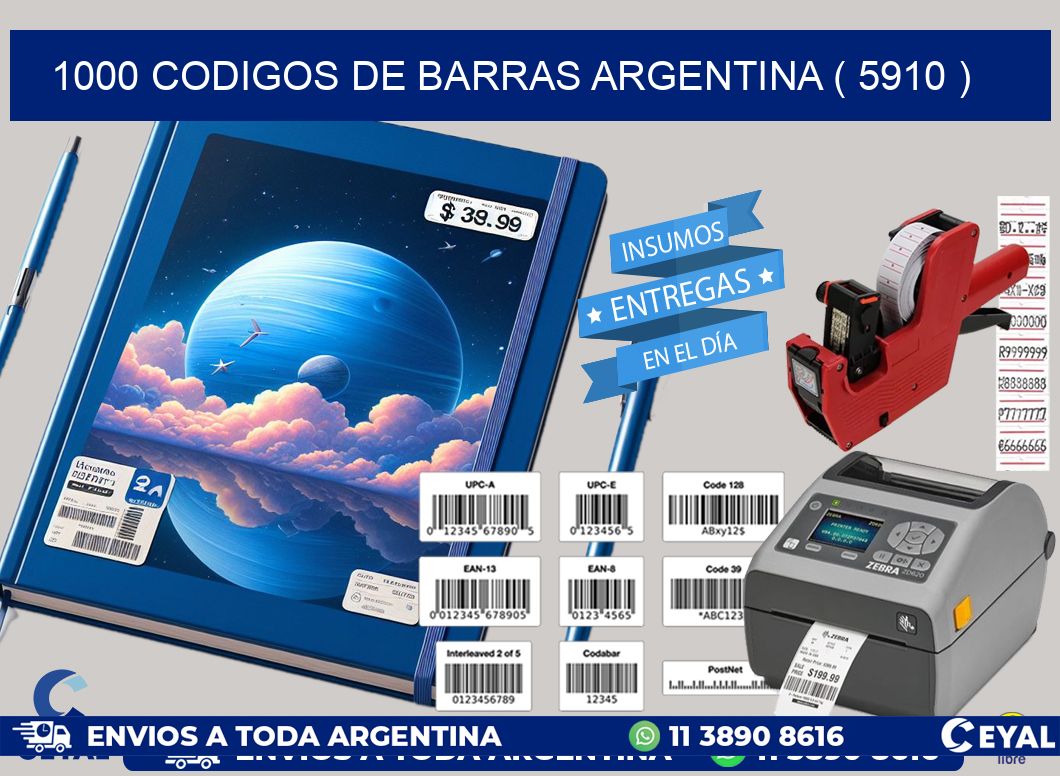 1000 codigos de barras argentina ( 5910 )