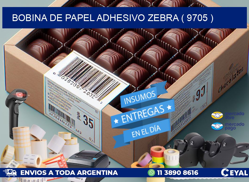 BOBINA DE PAPEL ADHESIVO ZEBRA ( 9705 )