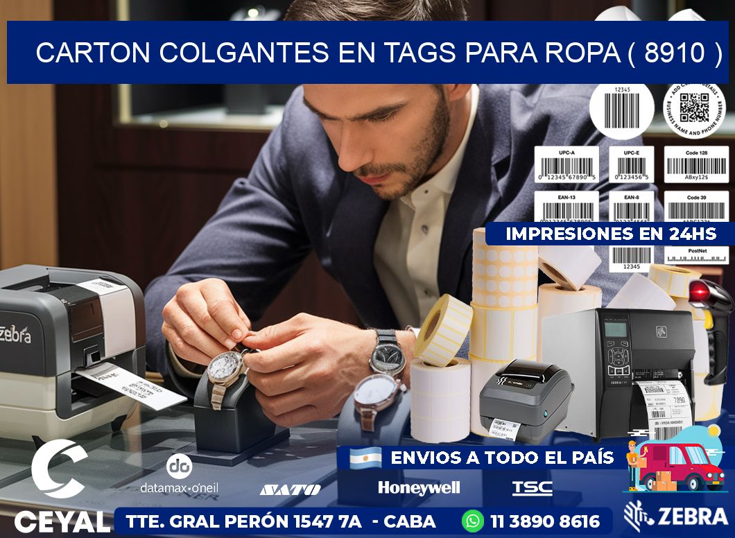 CARTON COLGANTES EN TAGS PARA ROPA ( 8910 )