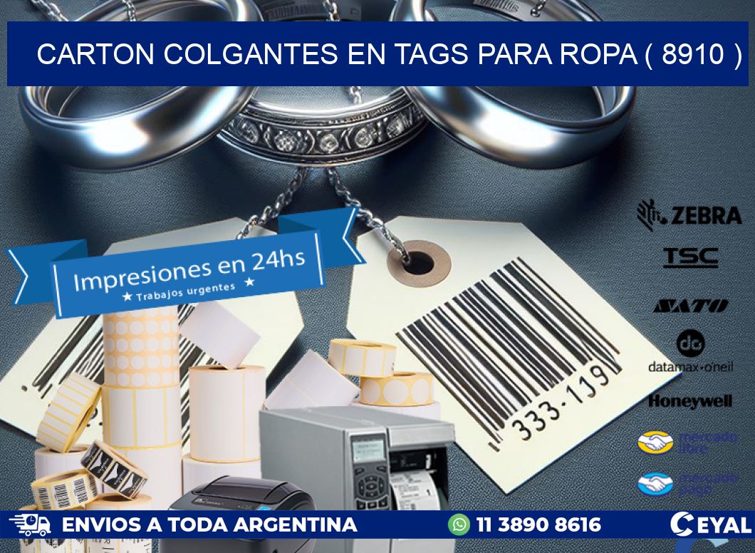 CARTON COLGANTES EN TAGS PARA ROPA ( 8910 )