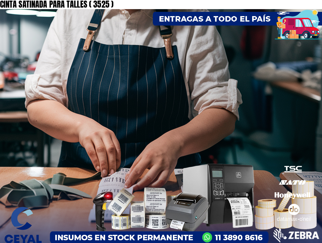 CINTA SATINADA PARA TALLES ( 3525 )